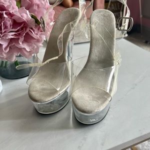 Clear high platform heels from Public desire ! Worn once